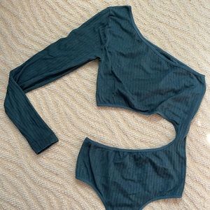 Free People Bodysuit, Size M/L in teal